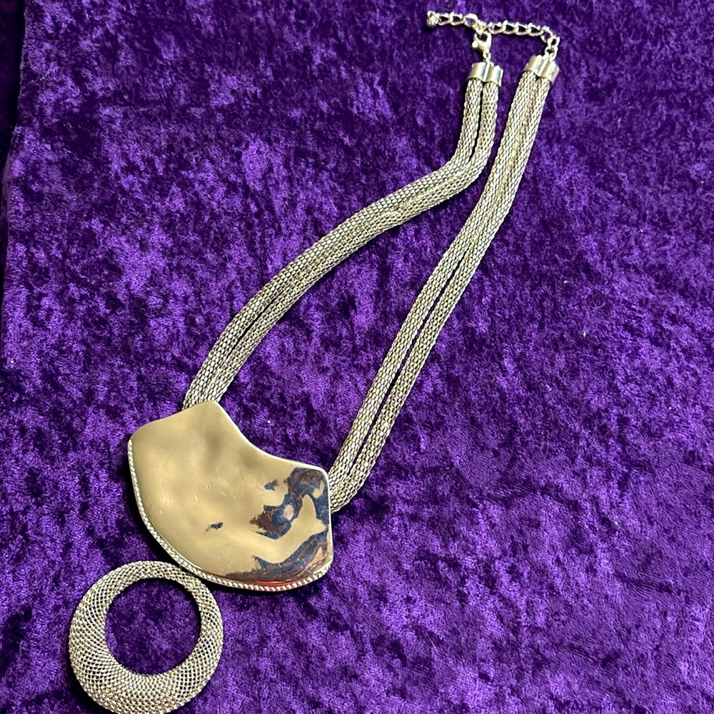Silver Necklace and Earrings Set